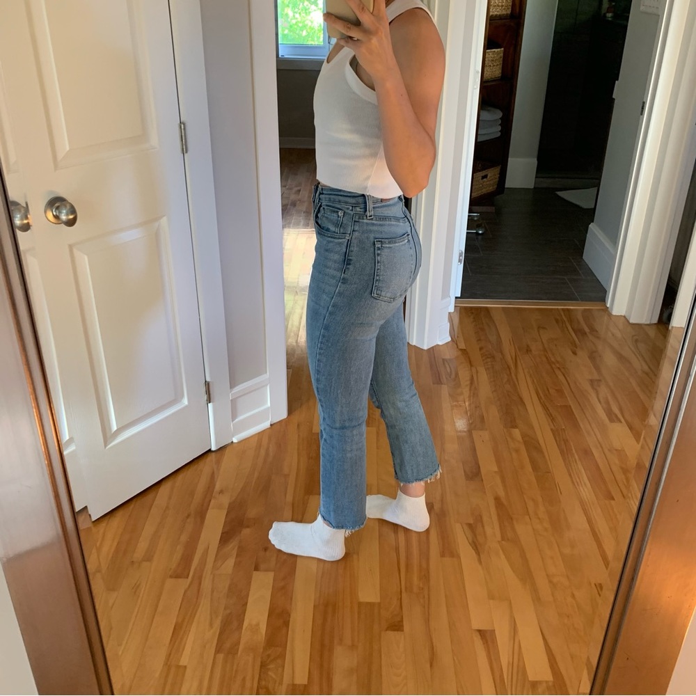 Urban outfitters BDG ankle flared raw hem light blue jeans